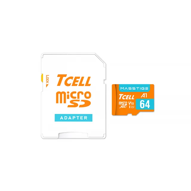 【TCELL 冠元】2入組-MASSTIGE A1 microSDXC UHS-I U1 V10 100MB 64GB 記憶卡