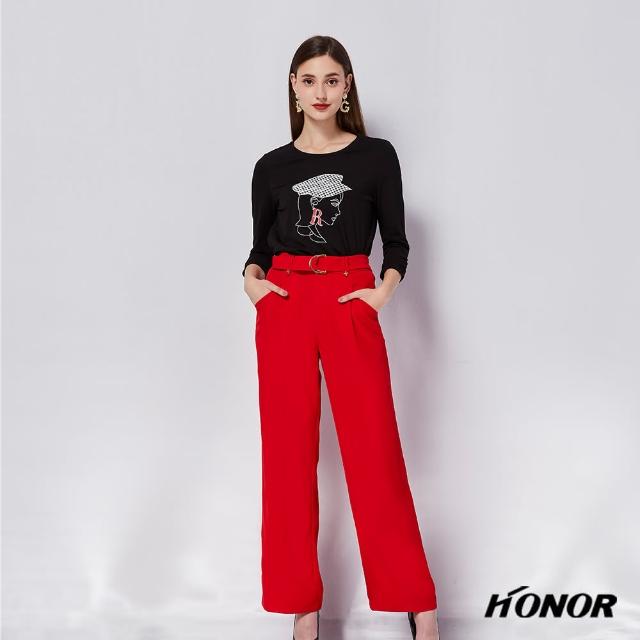 【HONOR 山形屋】素面俐落寬褲(MOMO獨家限定)