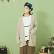 【MOSS CLUB】休閒系蓬鬆雙口袋長版-女長袖針織衫 長版 藍 綠 卡(三色/魅力商品/版型適中)