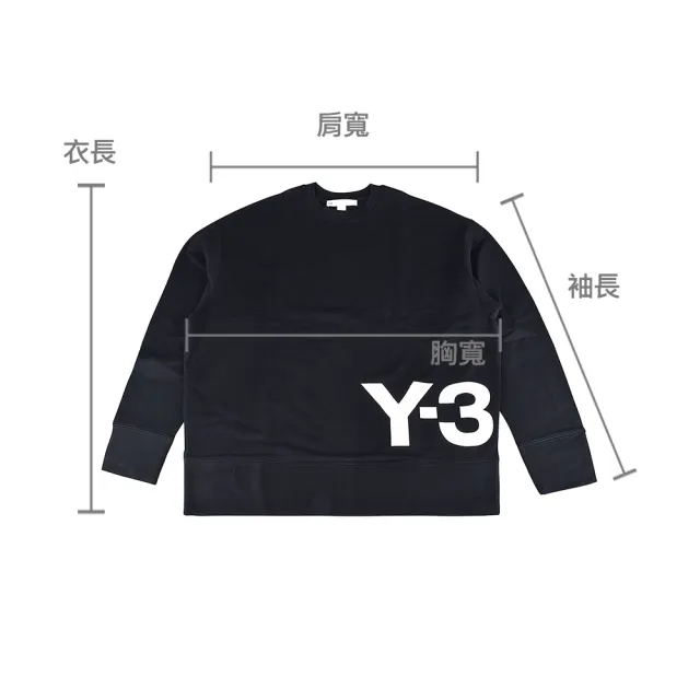 【Y-3 山本耀司】Y-3 20週年紀念款白字印花LOGO純棉長袖T恤(平輸品/男款/黑)
