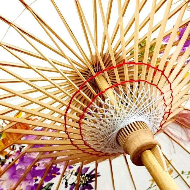 亞柏林 紫艷雙蝶-純手工油紙傘 工藝傘 裝飾傘 古典花傘(純手工油紙傘)
