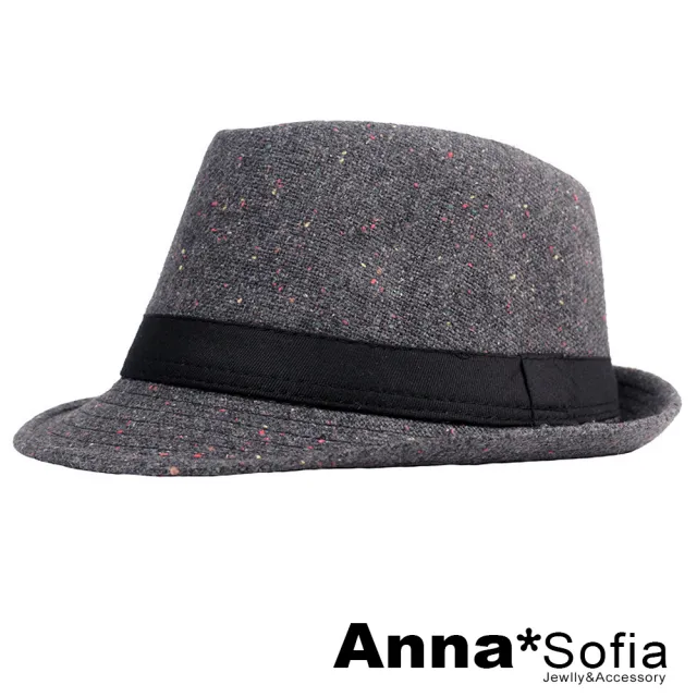 【AnnaSofia】紳士帽爵士帽禮帽-細絮彩點 現貨(灰系)