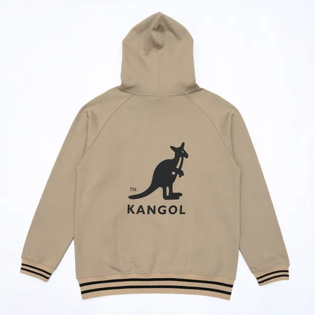 【KANGOL】帽T 卡其 後背大LOGO 長袖 上衣 中性 男女(6255105230)