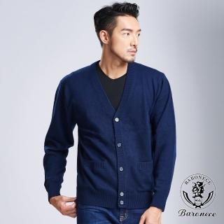 【BARONECE 百諾禮士】型男喀什米爾毛衣外套 藍(617705-10)