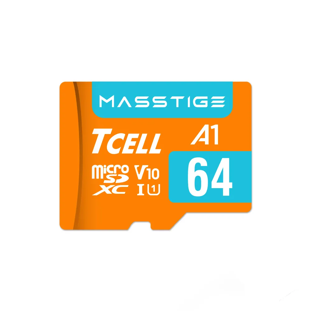 【TCELL 冠元】5入組-MASSTIGE A1 microSDXC UHS-I U1 V10 100MB 64GB 記憶卡