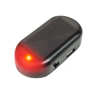 【kurumapop】車用LED太陽能警示燈2入 多色可選(汽車模擬防盜器)