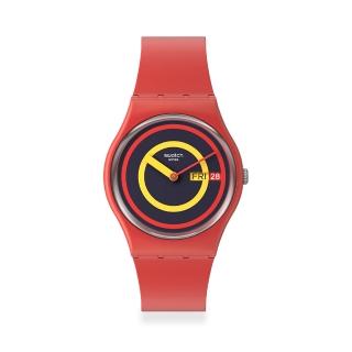 【SWATCH】Gent 原創系列手錶 SWATCH CONCENTRIC RED 迴圈紅 男錶 女錶 瑞士錶 錶(34mm)