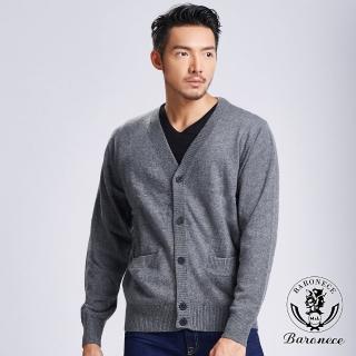 【BARONECE 百諾禮士】型男喀什米爾毛衣外套 灰(617705-03)