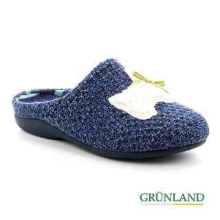 【GRUNLAND】義大利雪納瑞造型保暖拖鞋ALIN CI2458 藍(義大利進口健康舒適鞋 獨家造型)