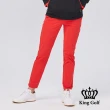 【KING GOLF】速達-立體剪裁彈性素面休閒長褲(紅色)