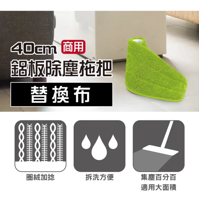 【巧巧】60cm商用鋁板除塵拖把 替換布 3入