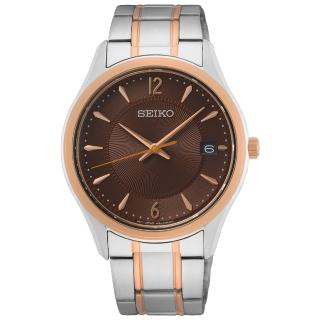 【SEIKO 精工】CS 都會經典大三針時尚男錶-咖啡x雙色/39.4mm 雙12限定(SUR470P1/6N52-00D0B)