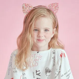 【UNICO】兒童亮片glitter蝴蝶結和貓耳朵髮箍-2入(髮飾/配件/聖誕)