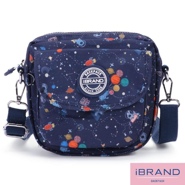 【iBrand】輕盈防潑水隨身小包側斜背包(動物星球)