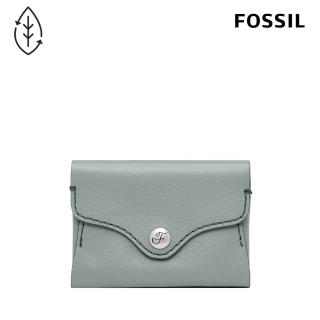 【FOSSIL 官方旗艦館】Heritage 復古信封真皮卡夾-藍灰 SL8230180