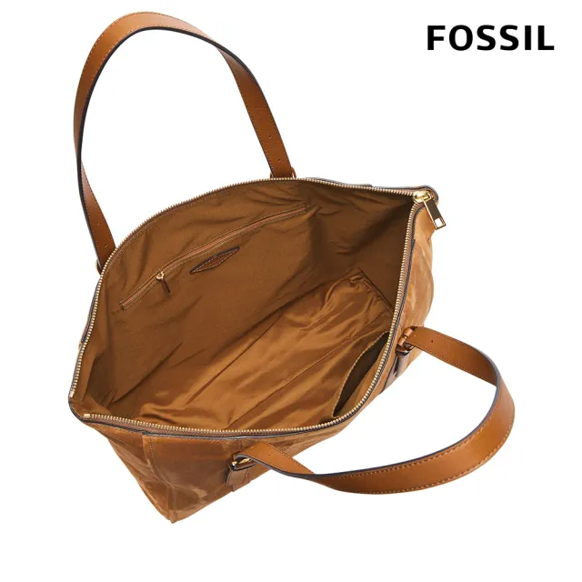 【FOSSIL 官方旗艦館】Carlie 麂皮托特包-金棕色 ZB1832216