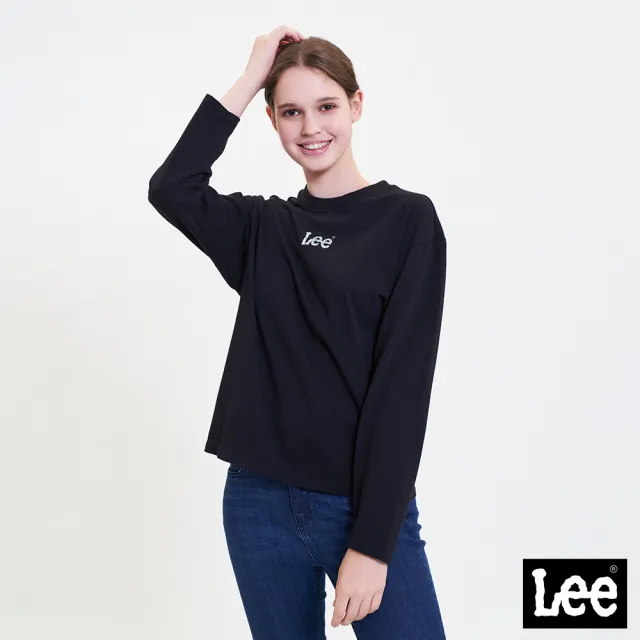 【Lee】女裝 長袖厚T / 胸前亮片 小LOGO 共2色 季節性版型(LL220437745 / LL220437K11)