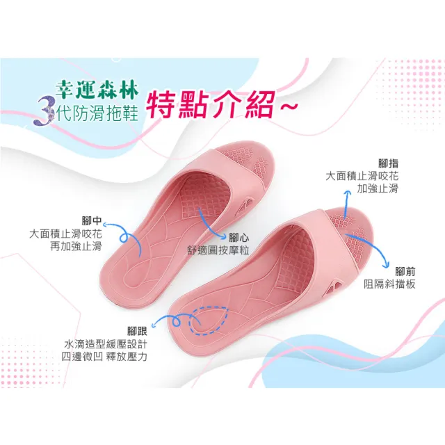 【幸運森林】MIT台灣製 3代專利 室內拖鞋 EVA輕量 足弓支撐 止滑透氣(浴室拖鞋排水拖鞋防滑涼鞋)