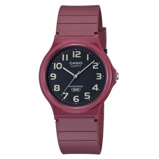 【CASIO 卡西歐】CASIO 指標錶 樹脂錶帶 生活防水 紅 MQ-24UC(MQ-24UC-4B)