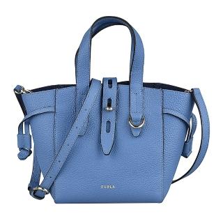 【FURLA 芙拉】NET轉釦手提斜背兩用包(迷你/天空藍)