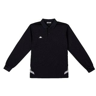 【KAPPA】義大利舒適型男運動POLO長袖衫(黑 381L8SW005)