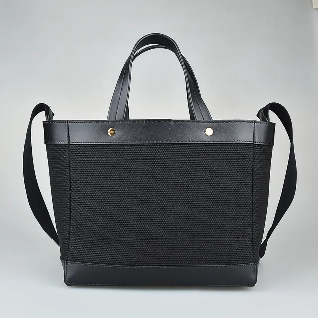 【TOM FORD】TOM FORD金字LOGO帆布磁扣式手提斜背包(迷你/黑)