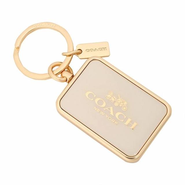 【COACH】金屬鑰匙圈-白