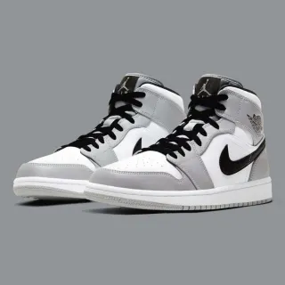 【NIKE 耐吉】Air Jordan 1 Mid  Light  Grey 灰白 灰白 男款 554724-092(Air Jordan 1)