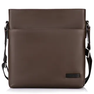 【pierre cardin 皮爾卡登】上班必備紳士直立側背包(403頂級全皮革-男側背包)