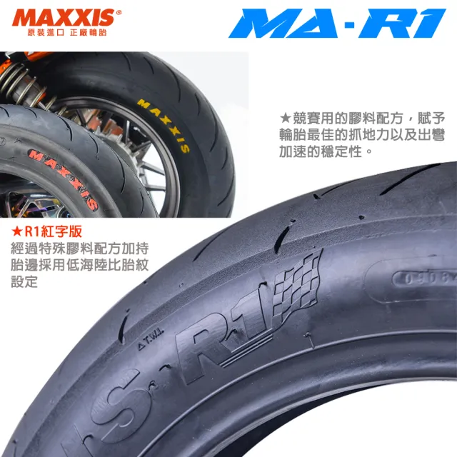 【MAXXIS 瑪吉斯】MA-R1 速克達專用 高性能賽車胎-13吋(140-70-13 61P 後輪 R1)