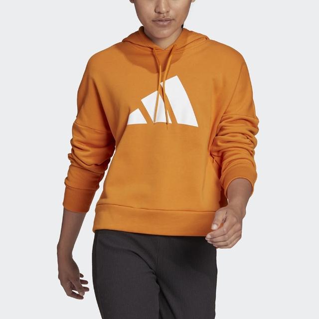 【adidas 愛迪達】W FI 3B Hoodie 女 連帽上衣 帽T 運動 休閒 亞洲版 純棉 舒適 橘(H57341)