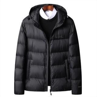 【米蘭精品】現貨+預購 真羽絨90%白鴨絨羽絨外套羽絨衣夾克(連帽簡約加厚純色防寒保暖男夾克2色74df7)