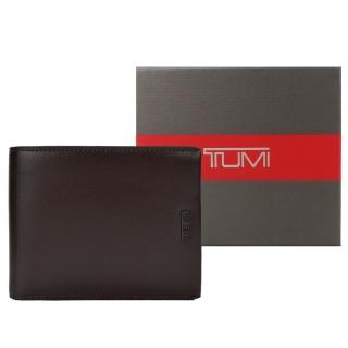 【TUMI】NASSAU系列牛皮透明卡層短夾(棕)