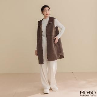 【MO-BO】保暖QQ毛連帽長版背心(背心)