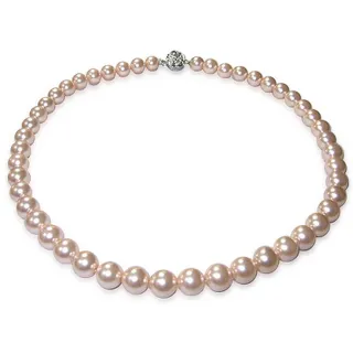 【小樂珠寶】粉色加長款18吋款46公分8mm加長款南洋深海貝珍珠項鍊(肉肉媽咪豐滿姐妹豐腴者高挑者最適合)