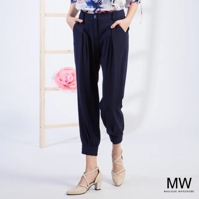 【MAGIQUE WARDROBE】立體打褶束口長褲(駝色)