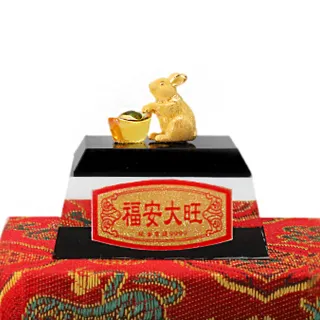 【生活金藝】黃金擺件 首財兔(金重足0.30錢)