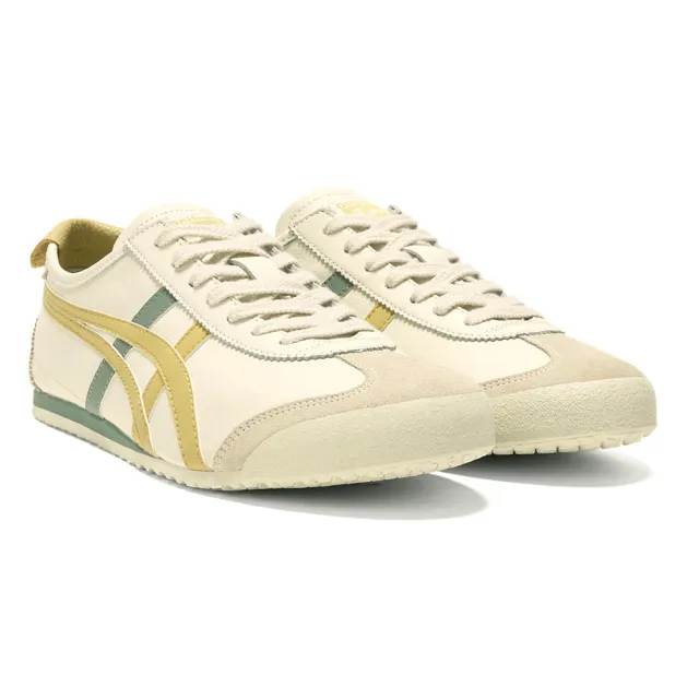 【Onitsuka Tiger】Onitsuka Tiger鬼塚虎-黃綠線條MEXICO 66 休閒鞋(1183A201-120)