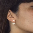 【SHASHI】紐約品牌 Marquise Pearl 橄欖形白鑽耳環 前後扣珍珠耳環(珍珠耳環)