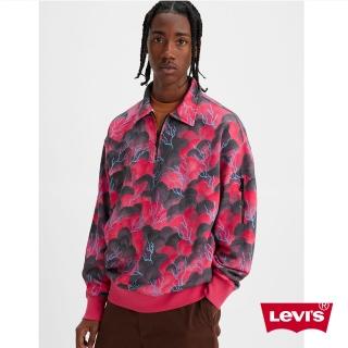 【LEVIS】滑板系列 男款 寬鬆版四分一重磅開襟大學T / 430GSM厚棉 雷雲浮世繪 熱賣單品 A1012-0005