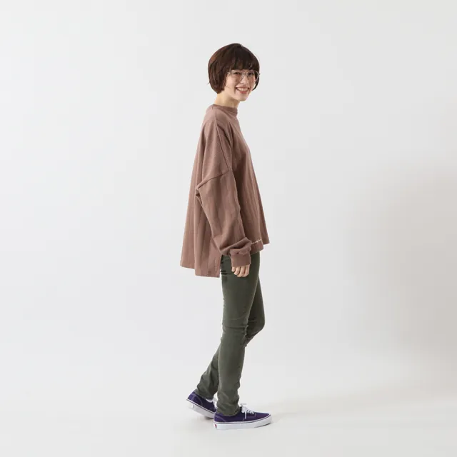 【Champion】官方直營 Womens 條紋寬版長袖Tee-女(可可色)