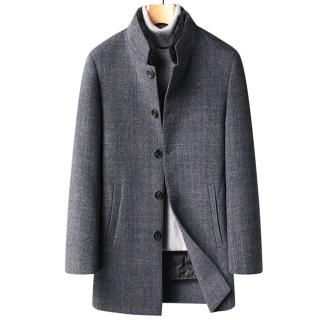 【米蘭精品】現貨+預購 毛呢外套羽絨大衣(真90%白鴨絨水貂毛領羊毛保暖男外套74df66)