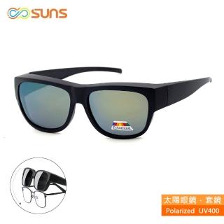 【SUNS】寶麗來偏光墨鏡 經典霧黑金水銀 超輕量臺灣製 抗UV400/可套鏡(防眩光/遮陽/眼鏡族首選)