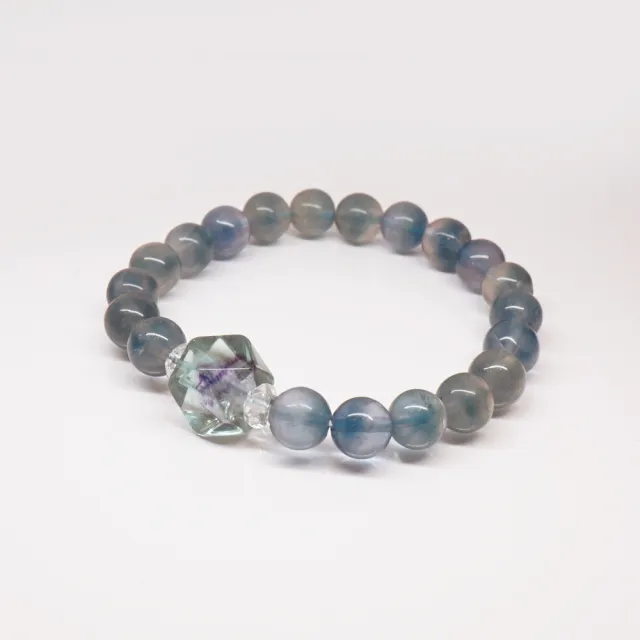【MU LIFE 荒木雕塑藝品】星月碧海青天珠手鍊(螢石)