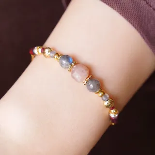 【Ficelle】防小人 太陽石 K金 一千零一夜手鍊(輕珠寶 天然石 磁場 設計款 手工製作)