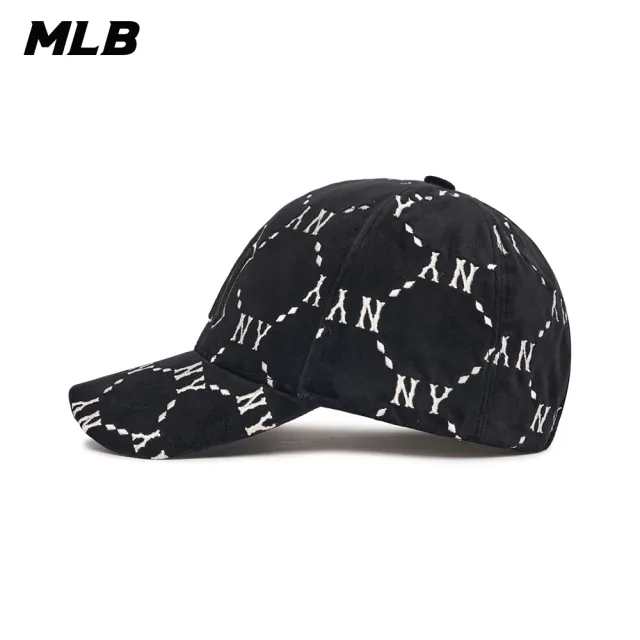 【MLB】可調式硬頂天鵝絨棒球帽 MONOGRAM系列 紐約洋基隊(3ACPMV126-50BKS)