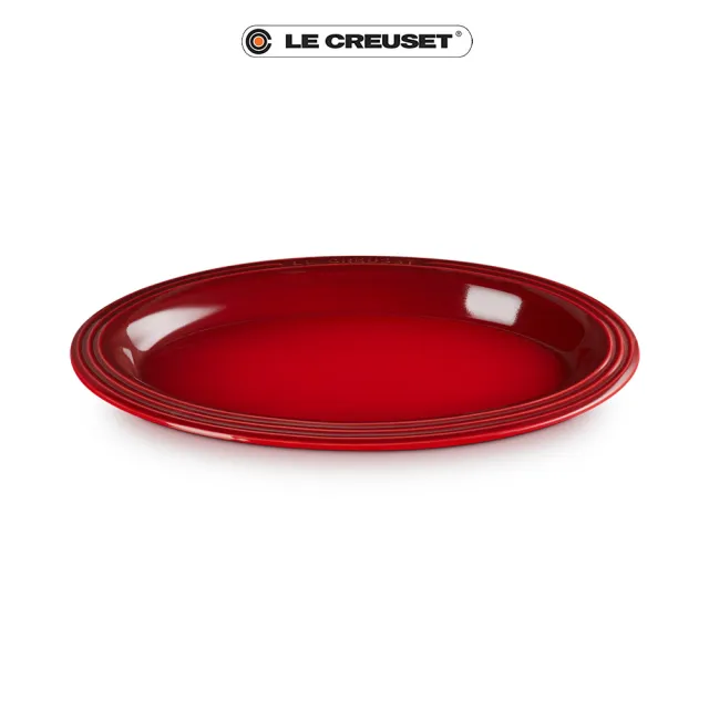 【Le Creuset】瓷器輕虹霓彩系列橢圓盤25cm(櫻桃紅)