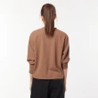 【JEEP】女裝 華夫格寬鬆短版長袖T恤(咖啡色)