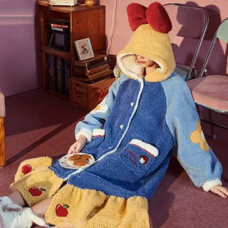 【ROYALLIN 蘿林嚴選】白雪公主睡衣(伊莉莎白睡衣 珊瑚絨 睡袍 居家服)