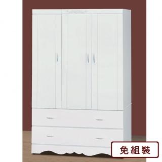 【AS 雅司設計】雪芙4×6尺開門下二抽衣櫥-113.5*57.5*182cm